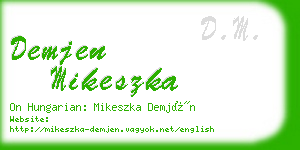 demjen mikeszka business card